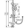 FERRO - zestaw natryskowy PHILA BLACK przesuwny CZARNY  N375BL-B